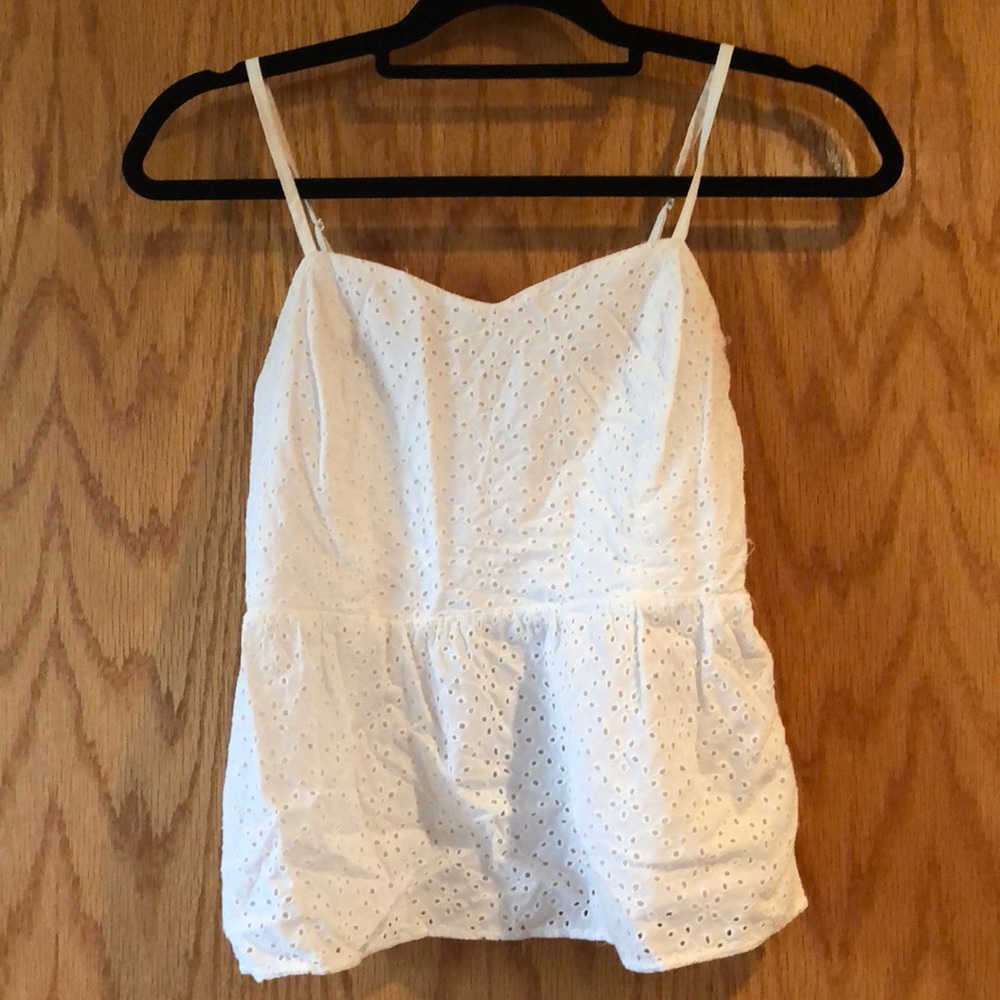 White eyelet tank